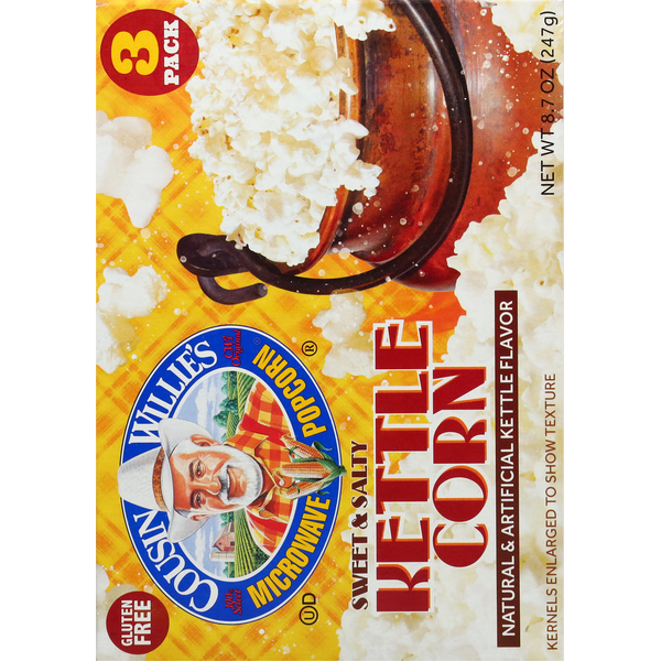 Cousin Willie's Microwave Sweet & Salty Kettle Corn Popcorn