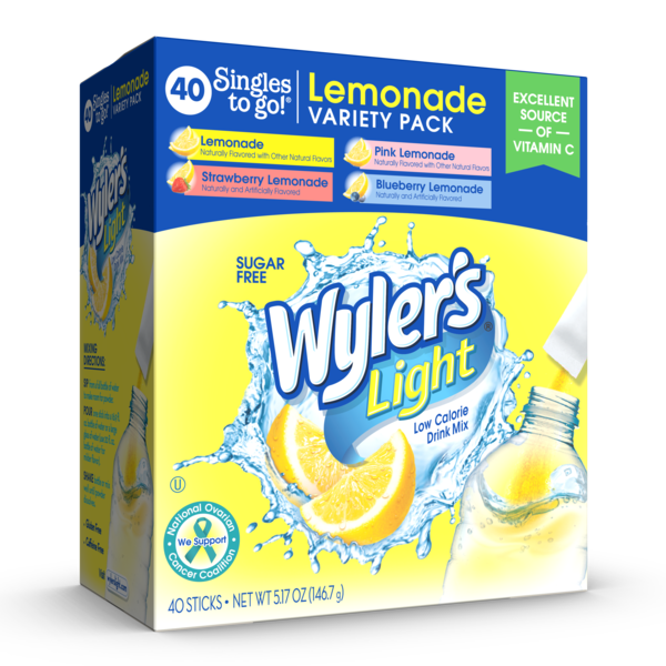 Wyler's Light Drink Sticks Variety Pack Lemonade 40ct