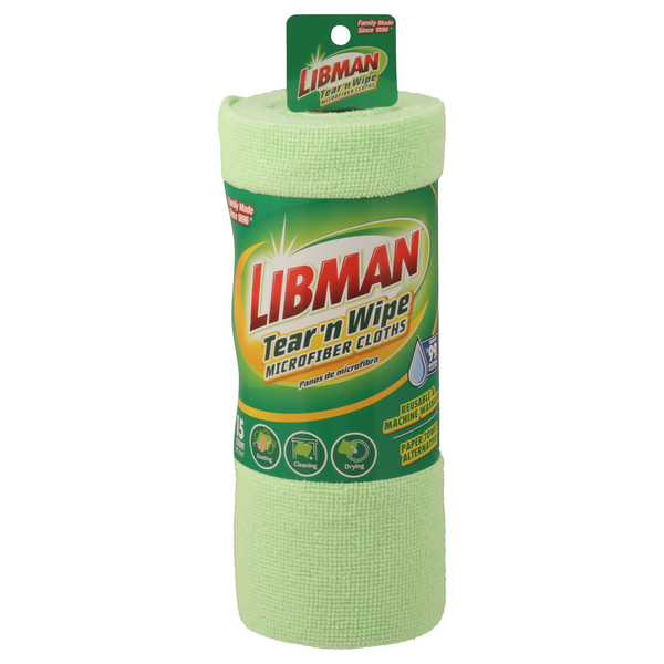 Libman Microfiber Cloths, Tear 'n Wipe