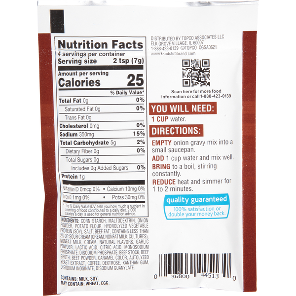 Food Club Gravy Mix, Onion