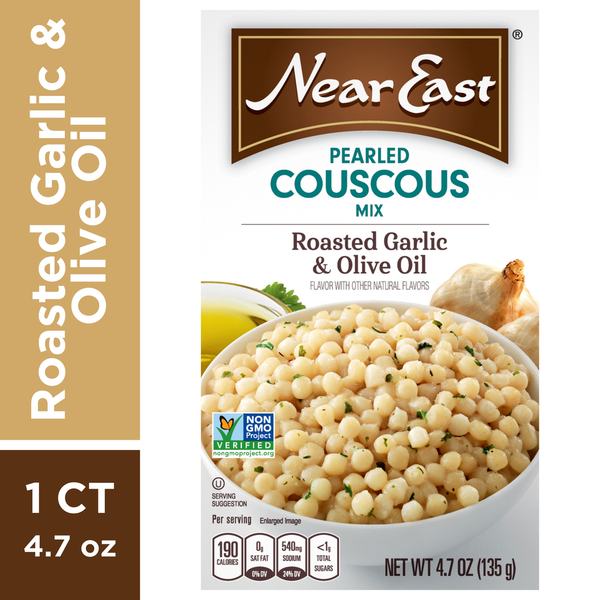Near East Couscous Mix, Pearled, Roasted Garlic & Olive Oil