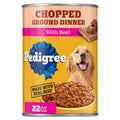 Pedigree Chopped Ground Dinner Adult Soft Wet Dog Food Can With Beef