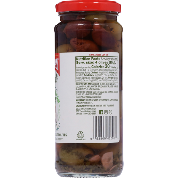 Lindsay Olives, Green and Kalamata, Pitted, Mediterranean