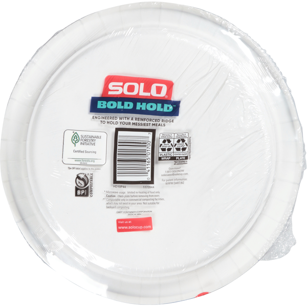 SOLO Paper Plates, Max Strength, 10 Inch