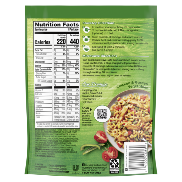 Knorr Pasta Sides Cheddar Broccoli Fusilli