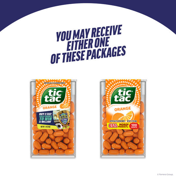 Tic Tac Orange, On-the-Go Pocket-Sized Mints, 100 pieces, 1.7 oz Single Pack