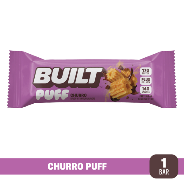 BUILT Collagen Protein Bar, Cinnamon Churro Puffs