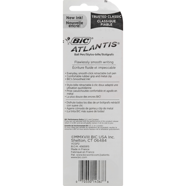 BIC Ball Pens, Trusted Classic, Black, Medium