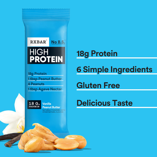 RXBAR High Protein Vanilla Peanut Butter Gluten Free Bars 5 Count