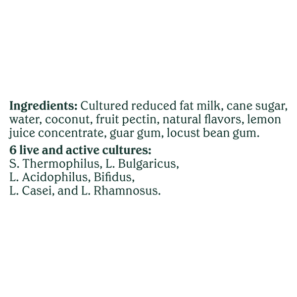 List of ingredients and live cultures on a white background