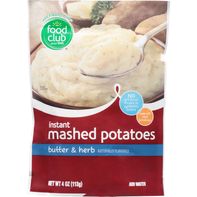 Food Club Mashed Potatoes, Instant, Butter & Herb️