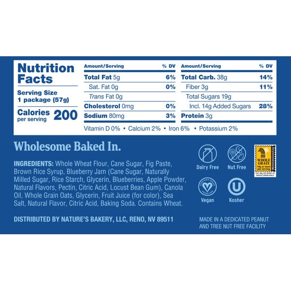 Nature's Bakery Whole Wheat Blueberry Fig Bar