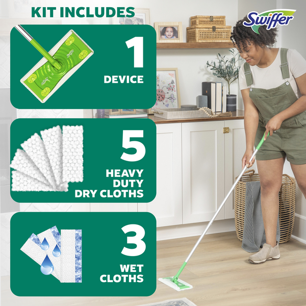 Swiffer Sweep and Mop, Dry + Wet Floor Kit
