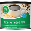 Food Club Coffee, Ground, Decaffeinated, Medium