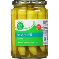 Food Club Pickles, Kosher Dill, Spears, Fresh Pack️