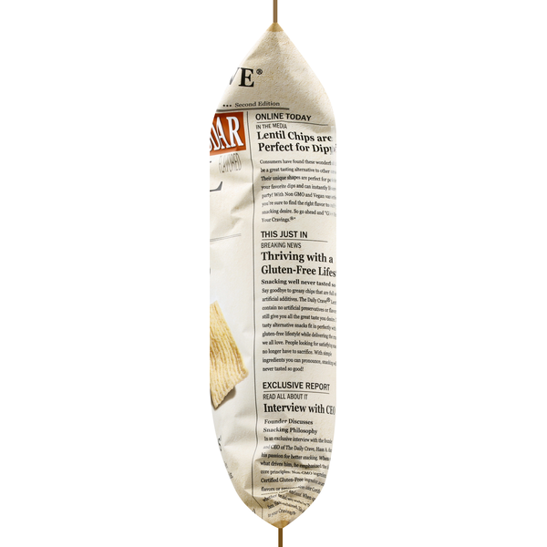 The Daily Crave Lentil Chips, Age White Cheddar