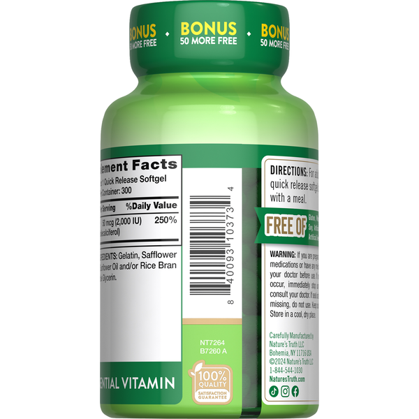 Nature's Truth Vitamin D3 Softgel