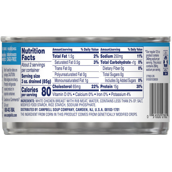Swanson's 25% Less Sodium White Premium Chunk Canned Chicken Breast in Water
