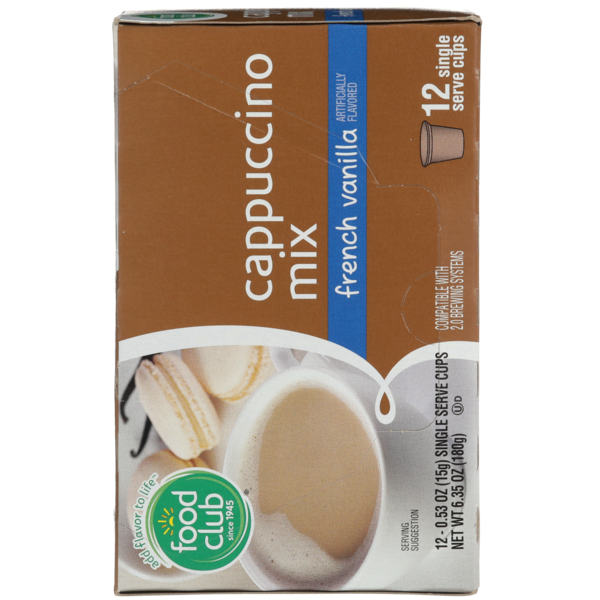 Food Club French Vanilla Cappuccino Mix Single Serve Cups