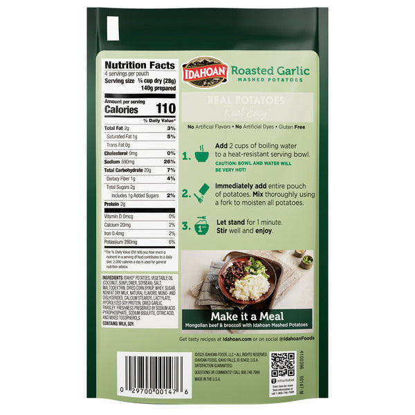 Idahoan® Roasted Garlic Mashed Potatoes