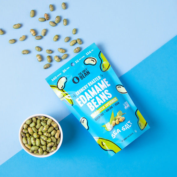 The Only Bean Crunchy Roasted Edamame Snacks (Sea Salt), Healthy High Protein