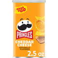 Pringles Cheddar Cheese chip can on a white background
