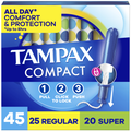 TAMPAX Compact Pearl Tampons Multipack, with LeakGuard Braid & Extendable Applicator