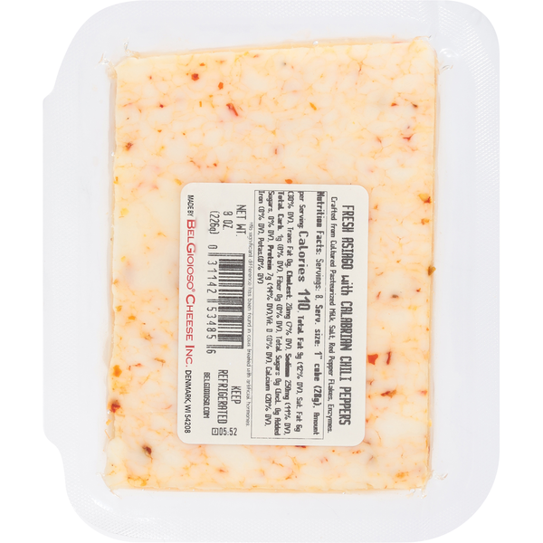 BelGioioso Natural Fresh Asiago with Calabrian Chili Peppers Cheese