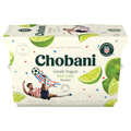 Chobani Key Lime Greek Yogurt packaging on a white background