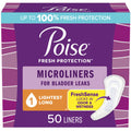 Poise Microliners, Incontinence Liners, 1 Drop Lightest Absorbency, Long