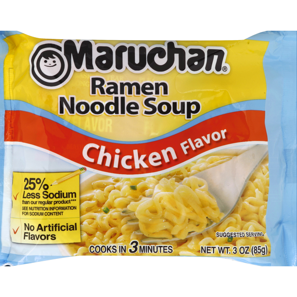 Maruchan Ramen Noodle Soup, Less Sodium Chicken, 3 oz