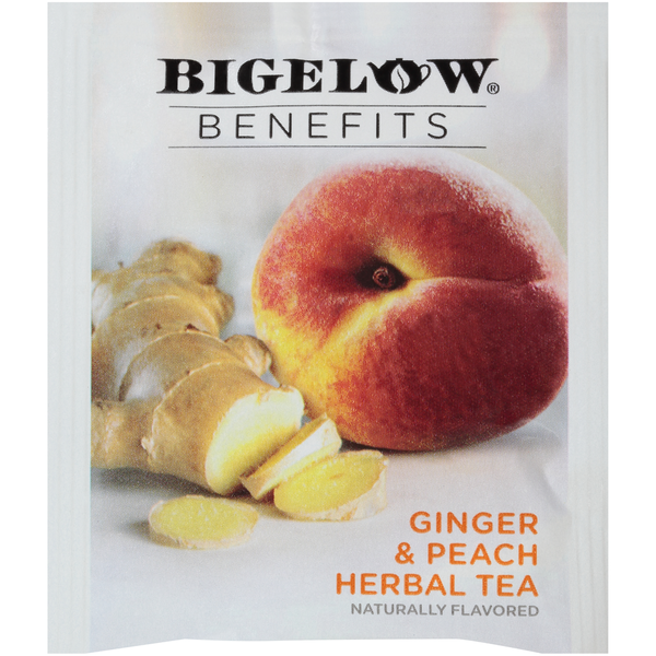 Bigelow Benefits Ginger & Peach Herbal Tea Tea Bags