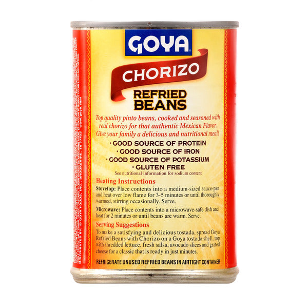 Goya Refried Beans, with Chorizo