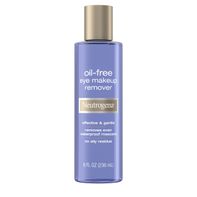 Neutrogena oil-free eye makeup remover bottle on a white background