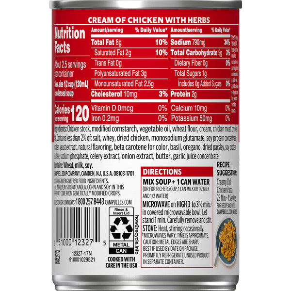 Campbell's Condensed Cream of Chicken with Herbs Soup