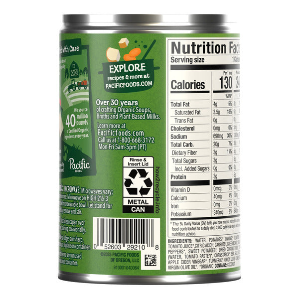 Pacific Foods Organic Curry Potato and Vegetable Soup