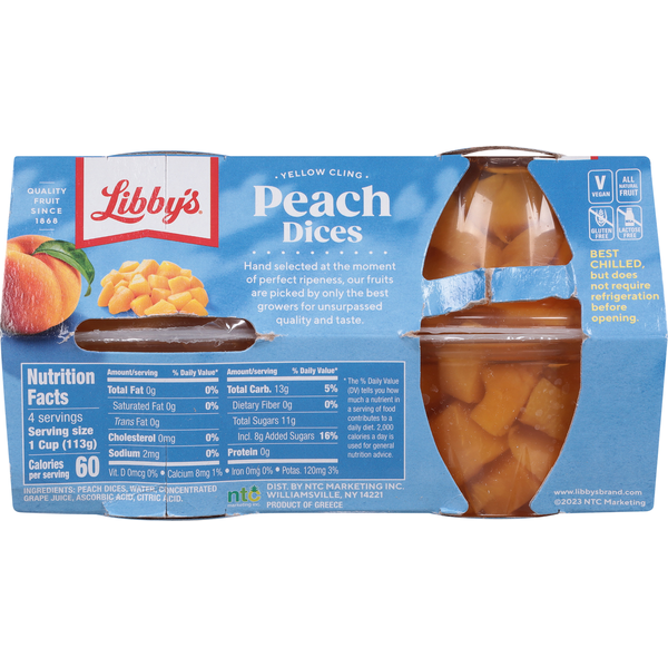 Libby's Yellow Cling Peach Dices in Fruit Juice