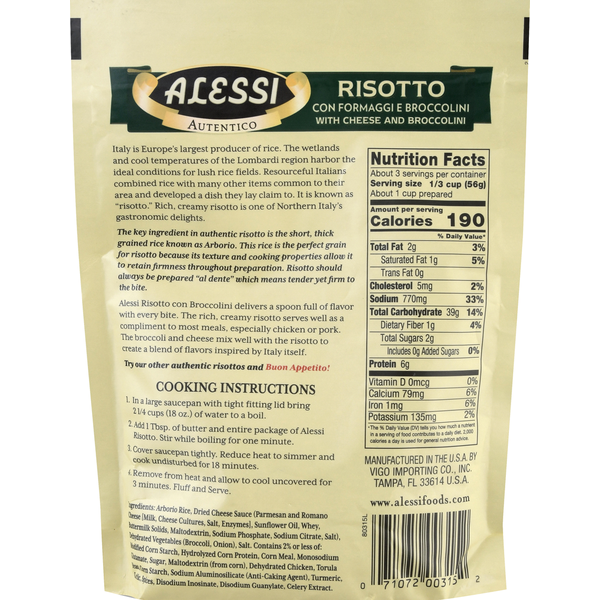 Alessi Risotto, With Cheese And Broccolini, Premium