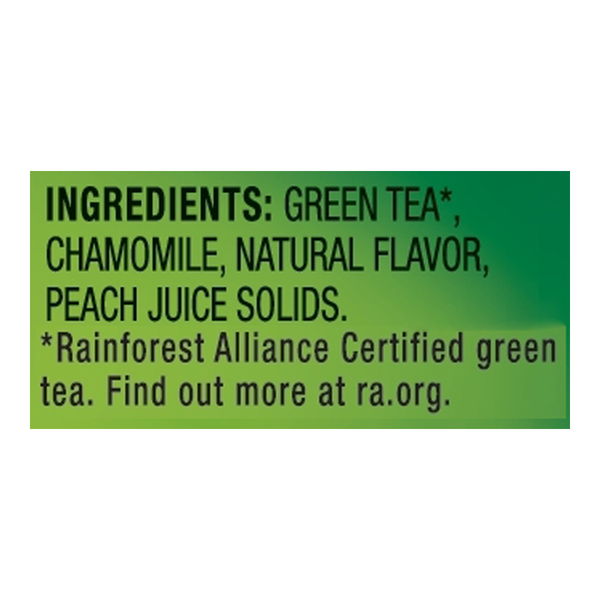 Lipton Tea Bags Peach Green Tea