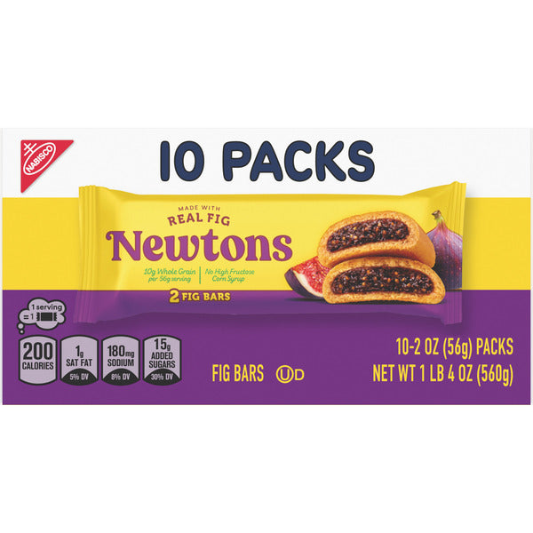 NEWTONS Soft Baked Real Fruit Fig Bars, Chewy Fig Cookies, Snack Packs 20 oz