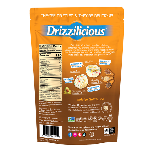 Drizzilicious Mini Rice Cake Bites, Birthday Cake!