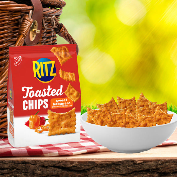 Ritz Toasted Chips Sweet Habanero Crackers, Party Snacks 8.1 oz