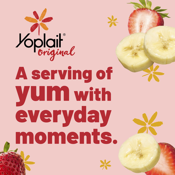 Yoplait Original Smooth Style Strawberry Banana Low Fat Yogurt Tub