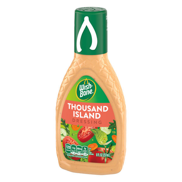 Bottle of Wish-Bone Thousand Island dressing on a white background