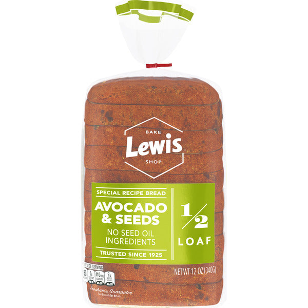 Lewis Bake Shop Avocado & Seeds Half Loaf Bread