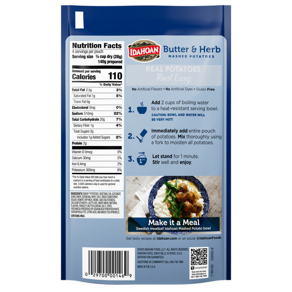 Idahoan® Butter & Herb Mashed Potatoes