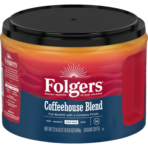 Folgers Coffeehouse Blend Ground Coffee, Medium-Dark Roast