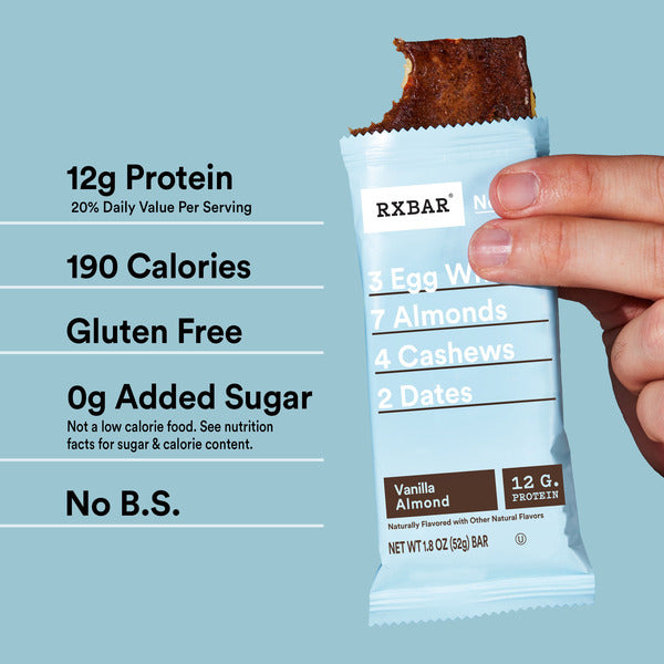 RXBAR Vanilla Almond Protein Bars, Protein Snack, 12 Count