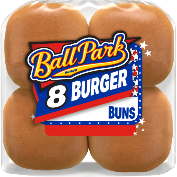 Ball Park 8 ct, White, Burger Buns, Kosher, Hamburger Buns, 15 oz
