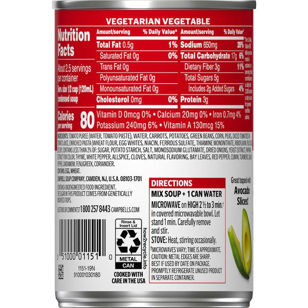 Campbell's Vegetarian Vegetable Soup